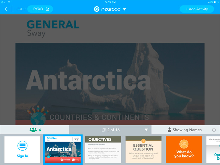 Nearpod iPad Teacher dashboard