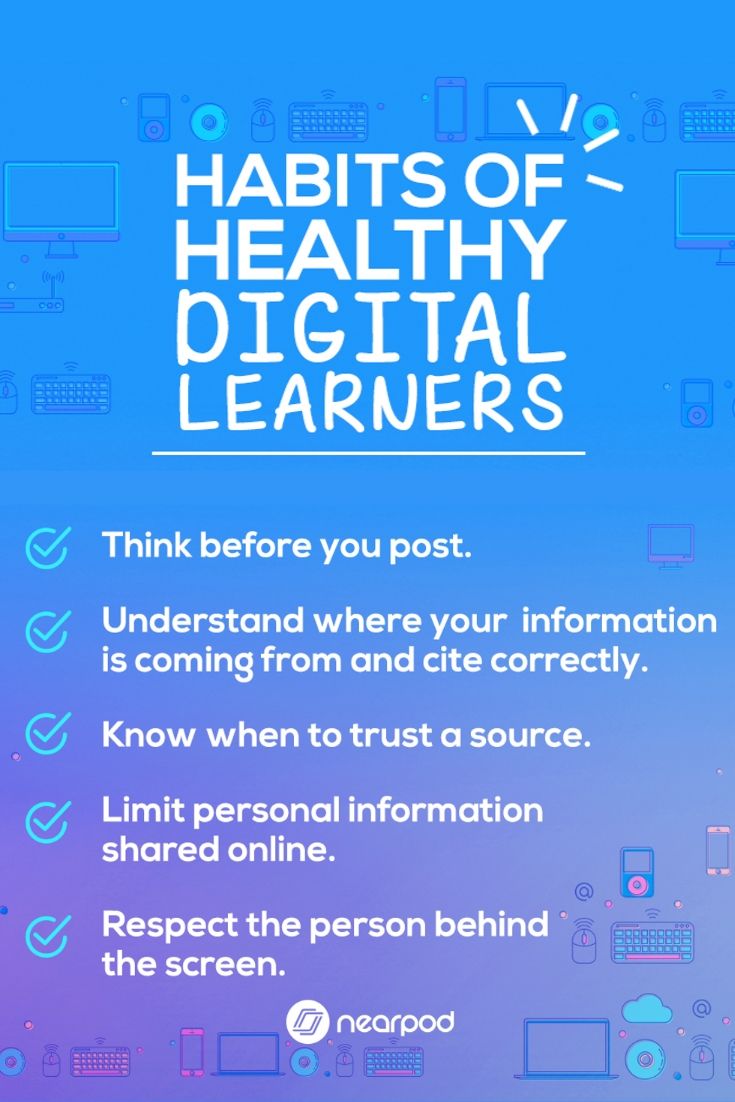 Healthy digital habits students can use to become responsible digital citizens