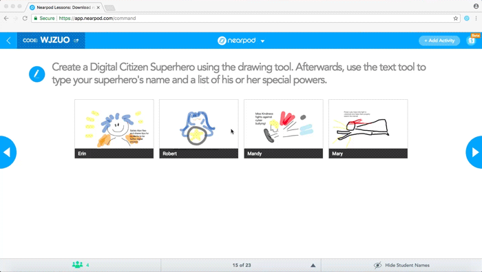 Classroom management style tip using Nearpod's Draw It to share and un-share student responses