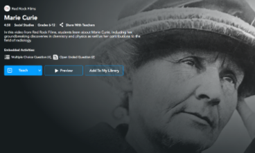 Famous women in history interactive video lesson about Marie Curie