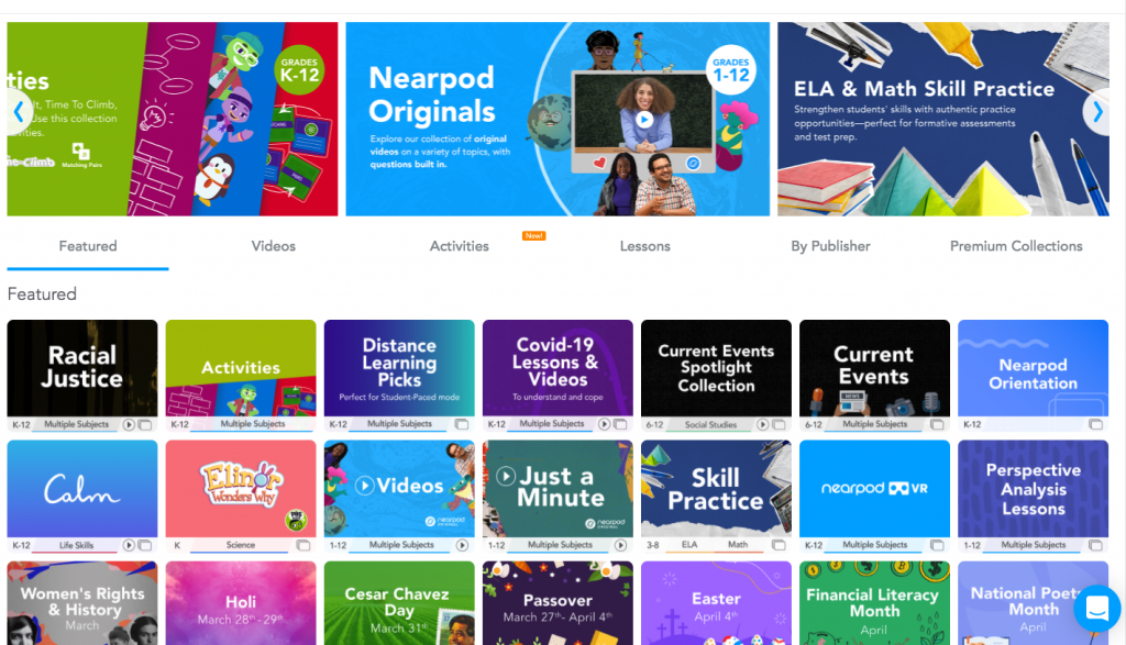 Nearpod lesson library