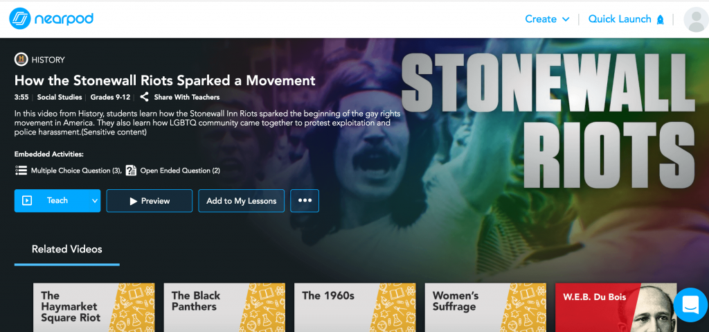 Stonewall Riots video lesson pride month resources for teachers