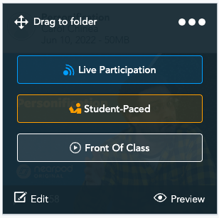 Nearpod lesson launch types - Student Paced, Live Participation, Front of Class