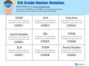 Choice board example for how to differentiate instruction