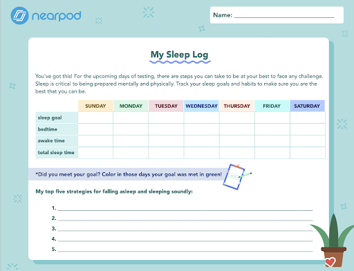 Test prep strategies using My Sleep Log