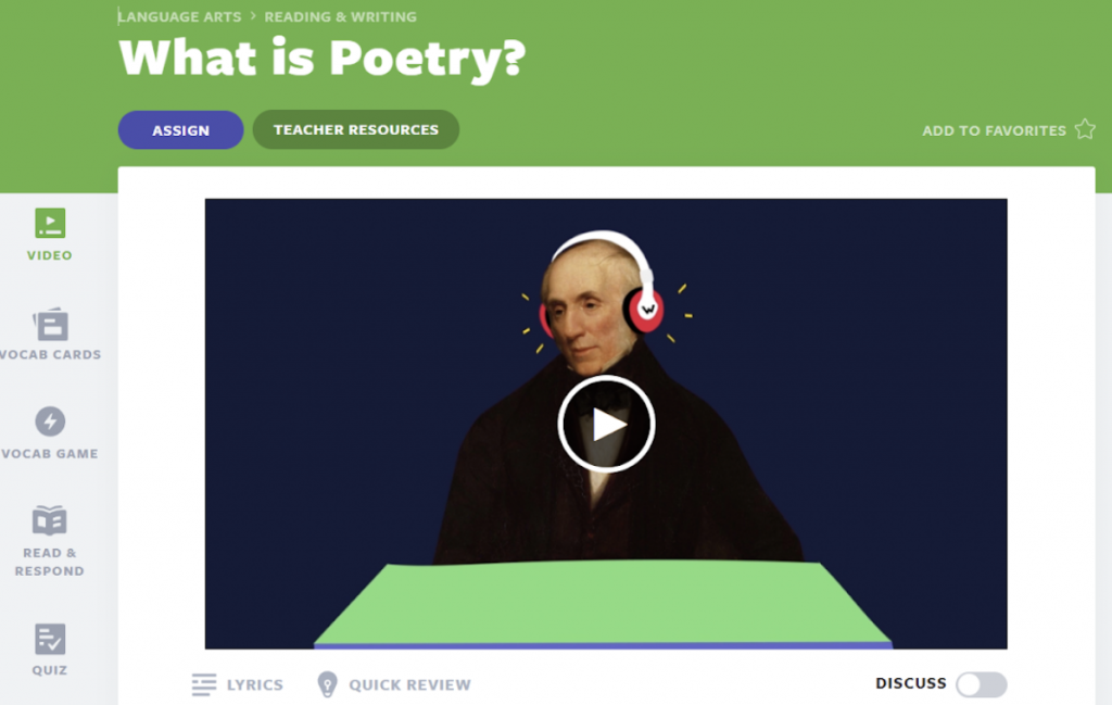 What is Poetry hip-hop video lesson to teach Poetry Month