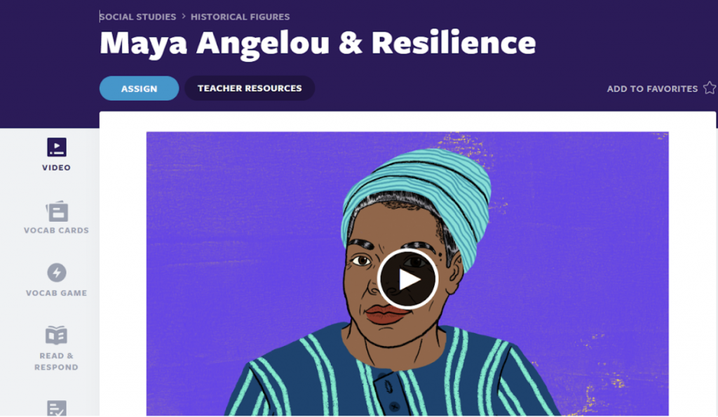 Maya Angelou & Resilience Flocabulary hip hop lesson video poetry month activities pick a poet famous poets