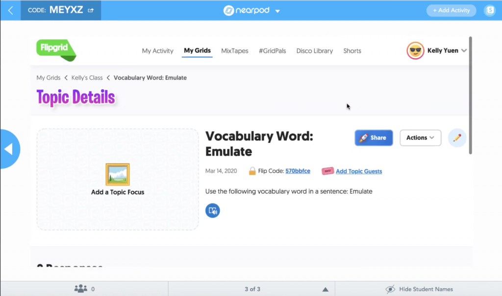 Flipgrid on Nearpod example