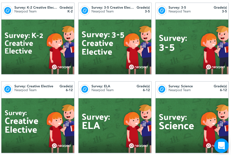 Back to school K-12 surveys on Nearpod