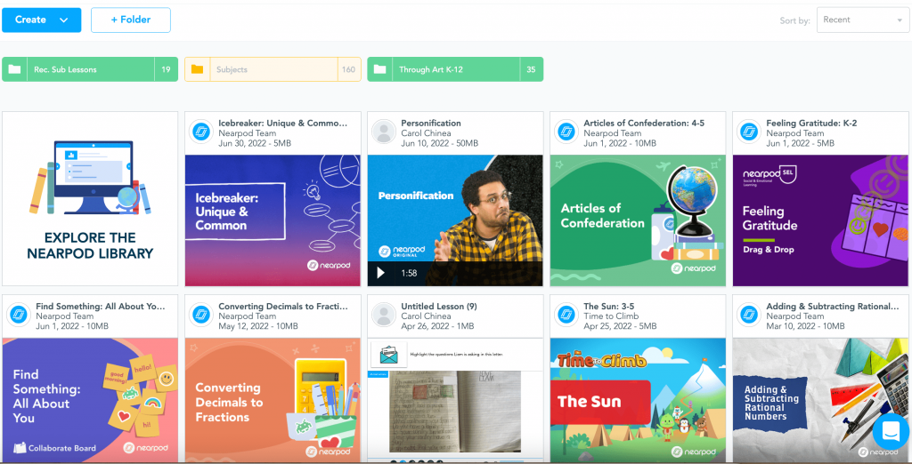 Nearpod My Library lessons