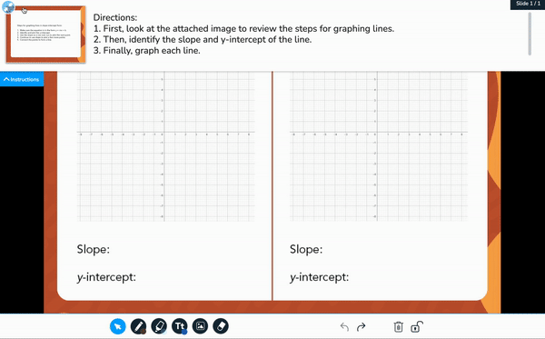 Draw It math tool for teachers to assign students line graphing assessment