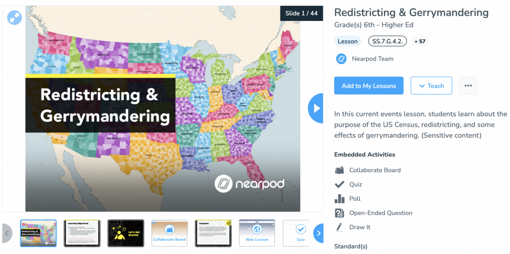 Redistricting & Gerrymandering current event lesson