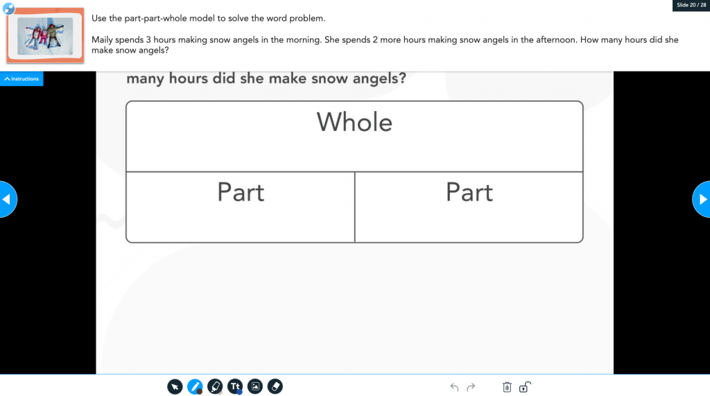 Nearpod Draw It activity from a Math Word Problems lesson