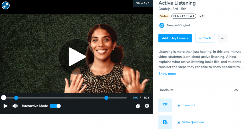 Active Learning Just a Minute video