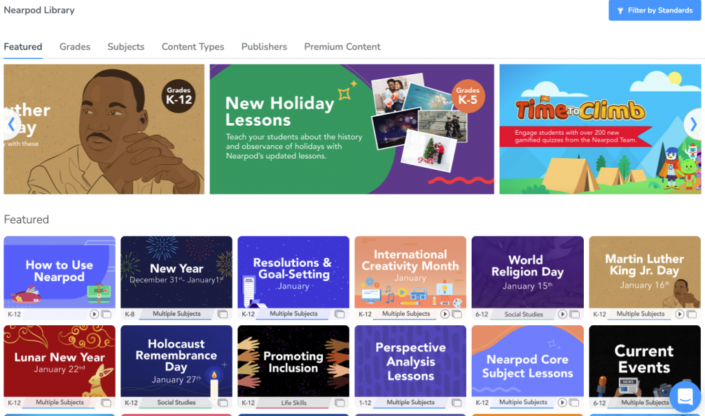 Nearpod lesson library