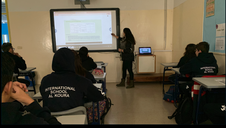 International School Al-Koura, Lebanon intermediate students using Nearpod