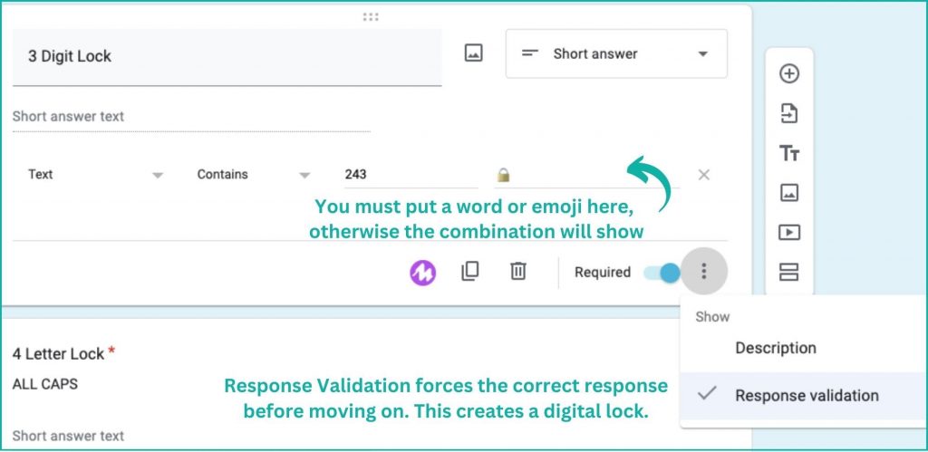 How to create a digital escape room lock using Google forms