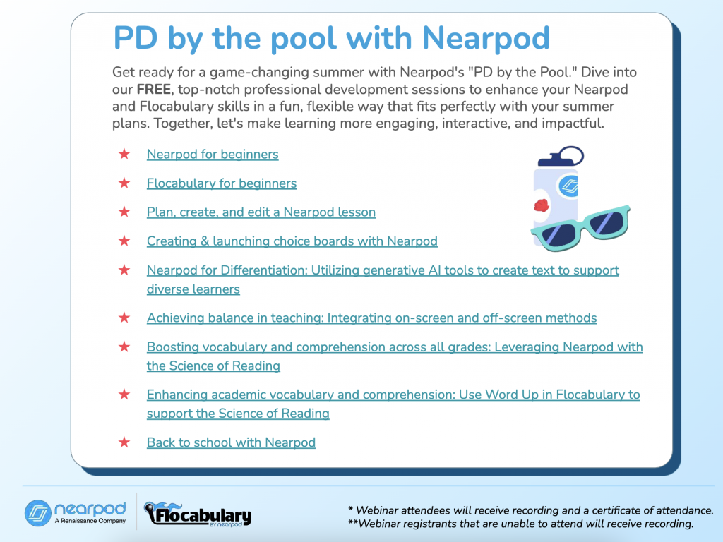 PD by the Pool with Nearpod - Webinars