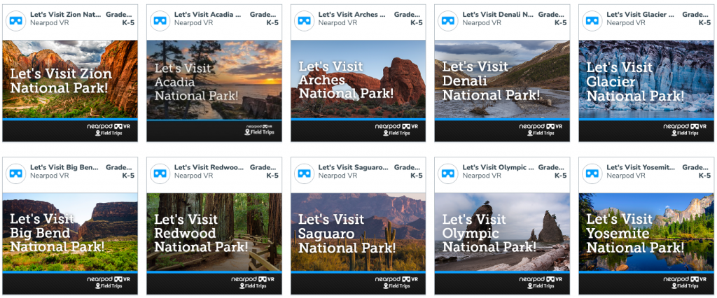 Social studies virtual field trips about national parks
