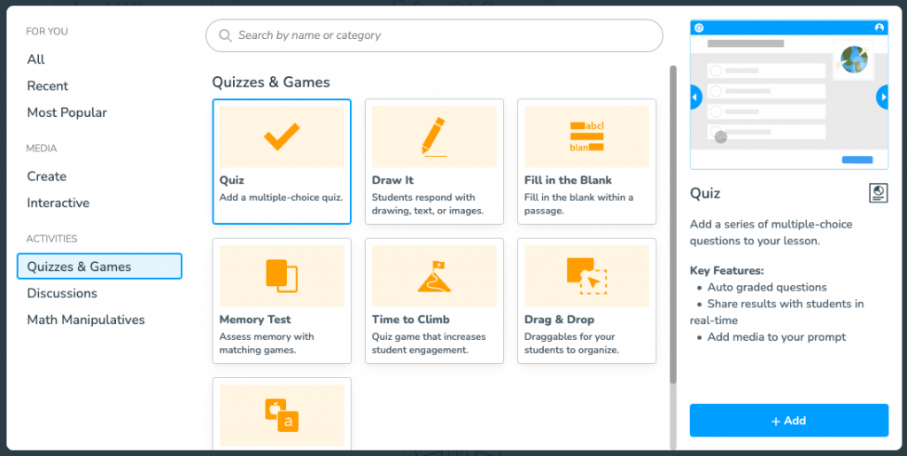 Nearpod quizzes and games