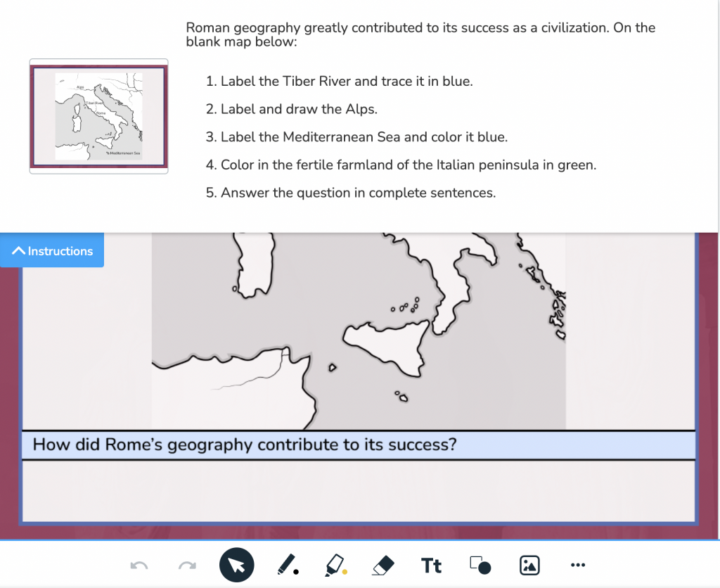 Ancient Rome Map Draw It activity