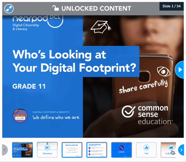 Who's looking at your digital footprint? Nearpod Common Sense lesson preview