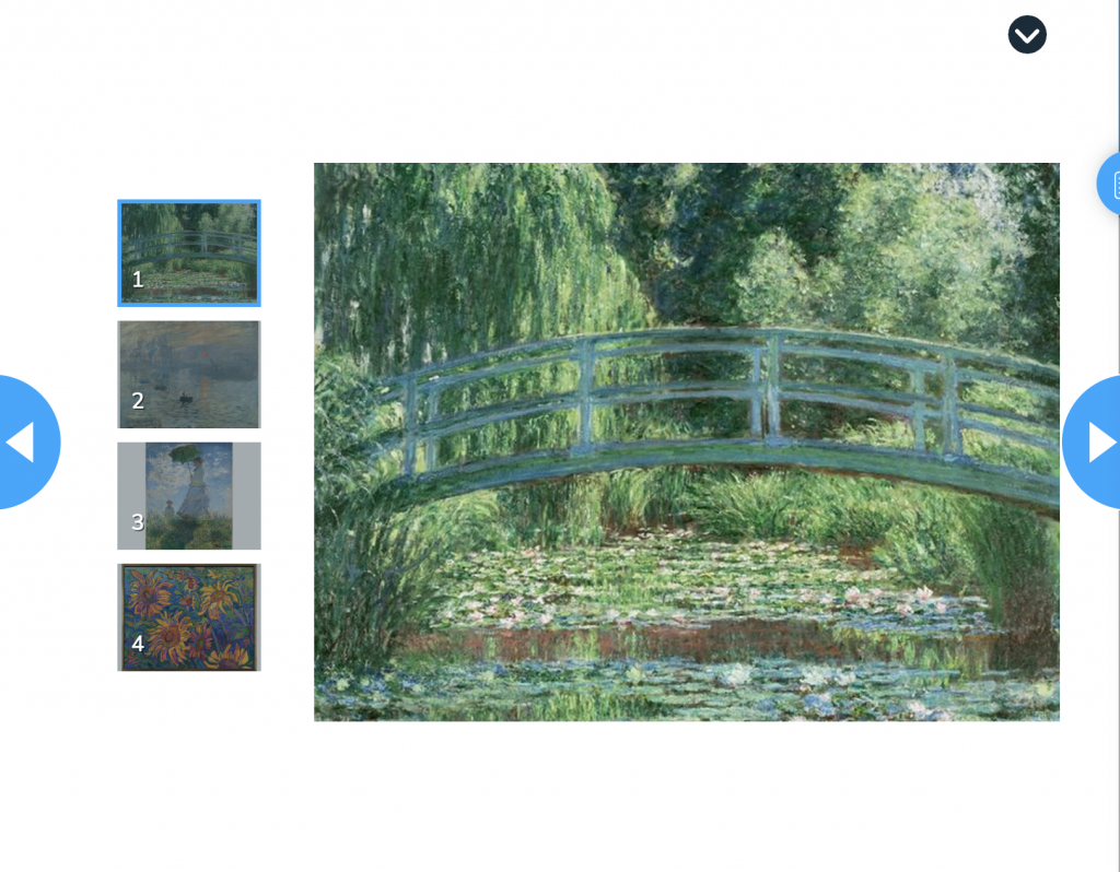 Art gallery of impressionism using Nearpod's slideshow