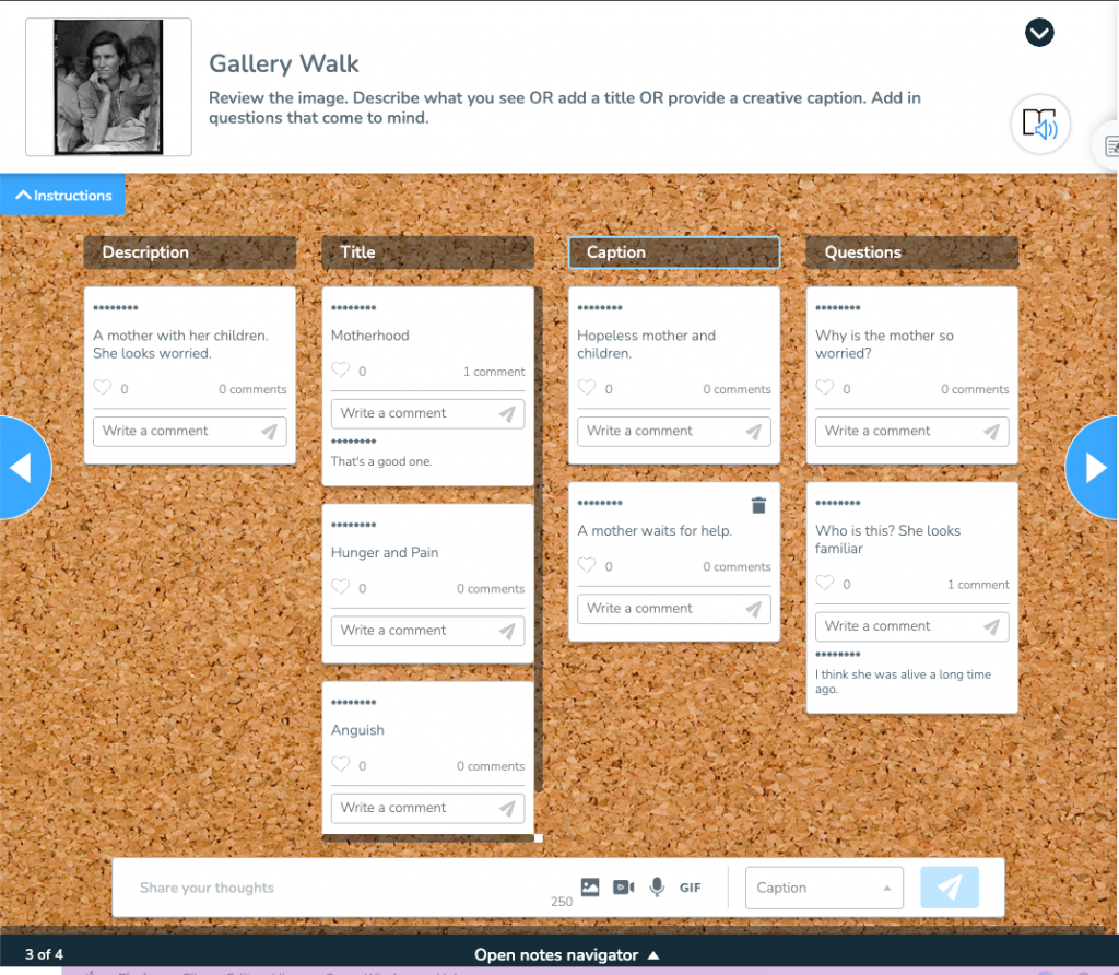 Gallery Walk Collaborate Board