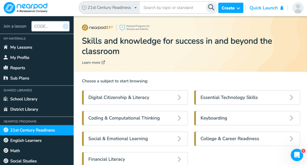 21st Century Readiness Nearpod lessons