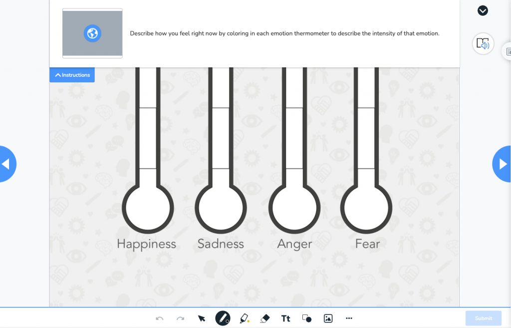 Emotion Thermometer lesson Draw It activity