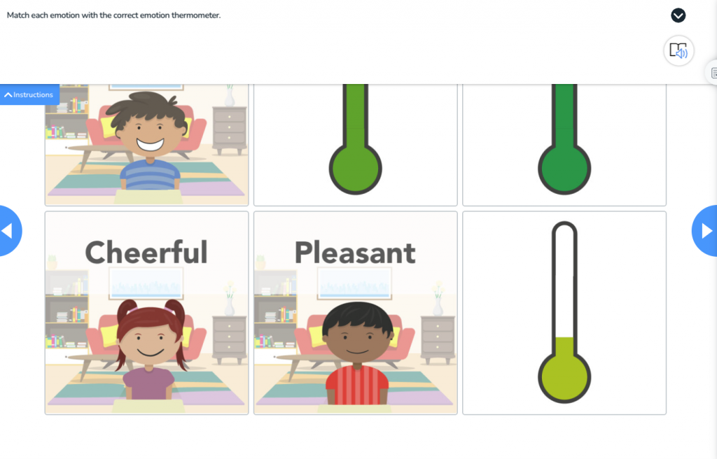 Emotion Thermometer lesson Matching Pairs activity