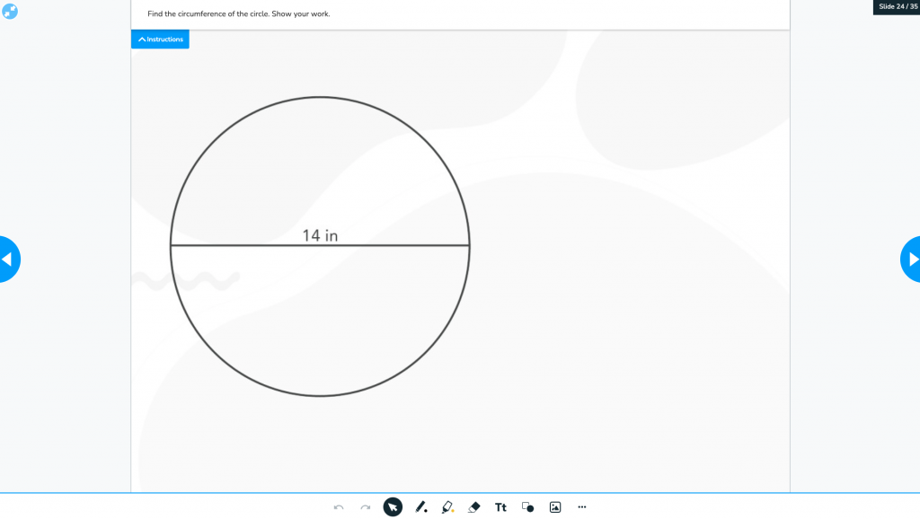 Draw it activity from Circle & Pi lesson