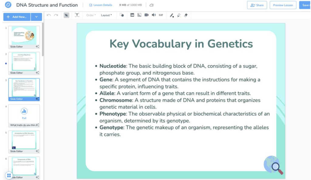 AI Lesson Generator slides